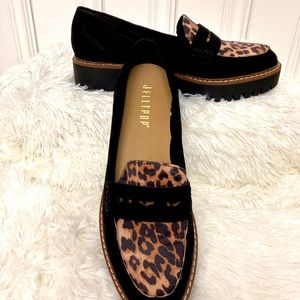 Jellypop leopard print lug sole loafers 8.5